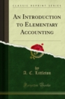 An Introduction to Elementary Accounting - eBook