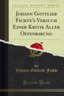 Johann Gottlieb Fichte's Versuch Einer Kritik Aller Offenbarung - eBook