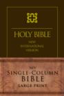 NIV, Single-Column Bible, Large Print, Hardcover, Brown - Book
