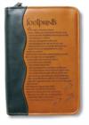 Footprints Poem Bible Cover, Zippered, Italian Duo-Tone Imitation Leather, Brown, Medium - Book