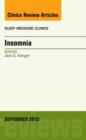 Insomnia, An Issue of Sleep Medicine Clinics : Volume 8-3 - Book