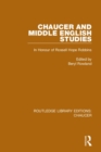 Chaucer and Middle English Studies : In Honour of Rossell Hope Robbins - Book