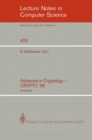 Advances in Cryptology - CRYPTO '88 : Proceedings - eBook