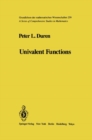 Univalent Functions : v. 259 - Book