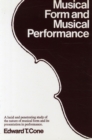 Musical Form and Musical Performance - Book