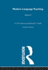 Modern Language Teaching Linguistic Foundations : Britain and Scandinavia Volume 4 - Book
