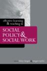 Effective Learning and Teaching in Social Policy and Social Work - Book