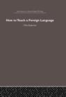 How to Teach a Foreign Language - Book
