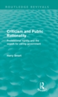 Criticism and Public Rationality (Routledge Revivals) : Proffesional Rigidity and the Search for Caring Government - Book