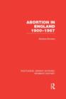 Abortion in England 1900-1967 - Book