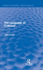 The Language of Criticism (Routledge Revivals) - Book