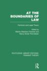 At the Boundaries of Law (RLE Feminist Theory) : Feminism and Legal Theory - Book