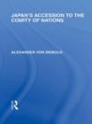 Japan's Accession to the Comity of Nations - Book