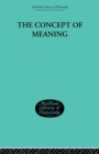 The Concept of Meaning - Book