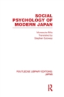 Social Psychology of Modern Japan - Book