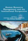Human Resource Management and the Institutional Perspective - Book