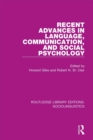 Recent Advances in Language, Communication, and Social Psychology - eBook