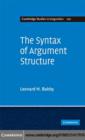 The Syntax of Argument Structure - eBook
