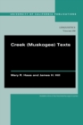 Creek (Muskogee) Texts - Book