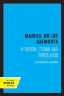 Marius: On The Elements : A Critical Edition and Translation - Book