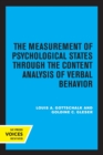 The Measurement of Psychological States Through the Content Analysis of Verbal Behavior - Book