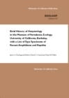 Brief History of Herpetology in the Museum of Vertebrate Zoology, University of California, Berkeley, with a List of Type Specimens of Recent Amphibians and Reptiles - eBook