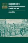 Unquiet Lives : Marriage and Marriage Breakdown in England, 1660-1800 - Book