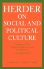 J. G. Herder on Social and Political Culture - Book