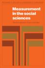 Measurement in the Social Sciences : The Link Between Theory and Data - Book