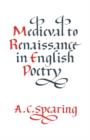 Medieval to Renaissance in English Poetry - Book