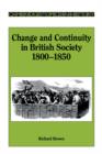 Change and Continuity in British Society, 1800-1850 - Book