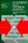 Judgment and Decision Making : An Interdisciplinary Reader - Book