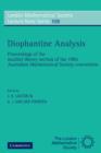 Diophantine Analysis : Proceedings at the Number Theory Section of the 1985 Australian Mathematical Society Convention - Book
