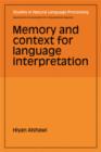Memory and Context for Language Interpretation - Book