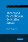 Theory and Description in Generative Syntax : A Case Study in West Flemish - Book