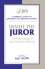 Inside the Juror : The Psychology of Juror Decision Making - Book