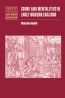 Crime and Mentalities in Early Modern England - Book