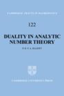 Duality in Analytic Number Theory - Book