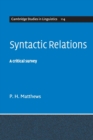 Syntactic Relations : A Critical Survey - Book