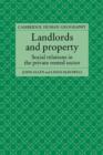 Landlords and Property : Social Relations in the Private Rented Sector - Book