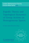 Ergodic Theory and Topological Dynamics of Group Actions on Homogeneous Spaces - Book