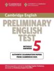 Cambridge Preliminary English Test 5 Student's Book - Book