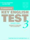 Cambridge Key English Test 3 Teacher's Book : Examination Papers from the University of Cambridge ESOL Examinations - Book