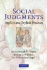 Social Judgments : Implicit and Explicit Processes - Book