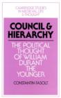 Council and Hierarchy : The Political Thought of William Durant the Younger - Book