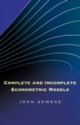 Complete and Incomplete Econometric Models - Book