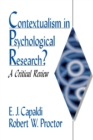 Contextualism in Psychological Research? : A Critical Review - Book