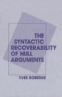 The Syntactic Recoverability of Null Arguments - Book