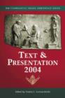 Text & Presentation, 2004 - Book