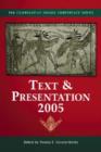 Text & Presentation, 2005 - Book